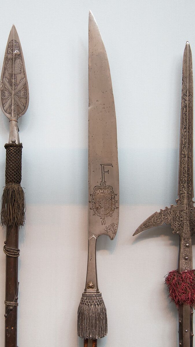 Glaive of the Bodyguard of Archduke Ferdinand of Austria, later Emperor Ferdinand II (1578–1637), Steel, wood, textile, German 