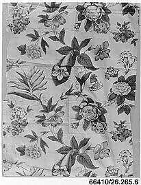 Floral print, Cotton, French, possibly Rouen 