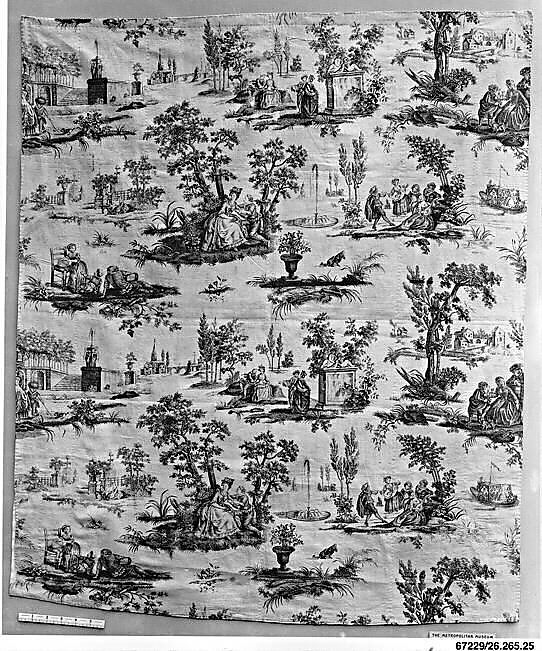 "The Tuileries Gardens", Oberkampf Manufactory (French, active 1760–1843), Linen, French, Jouy-en-Josas 