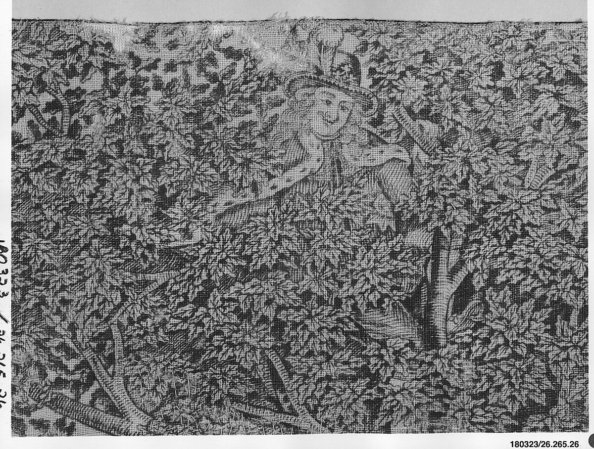 Copper plate printed cotton with King Charles I and Queen Henrietta Maria, Cotton, British