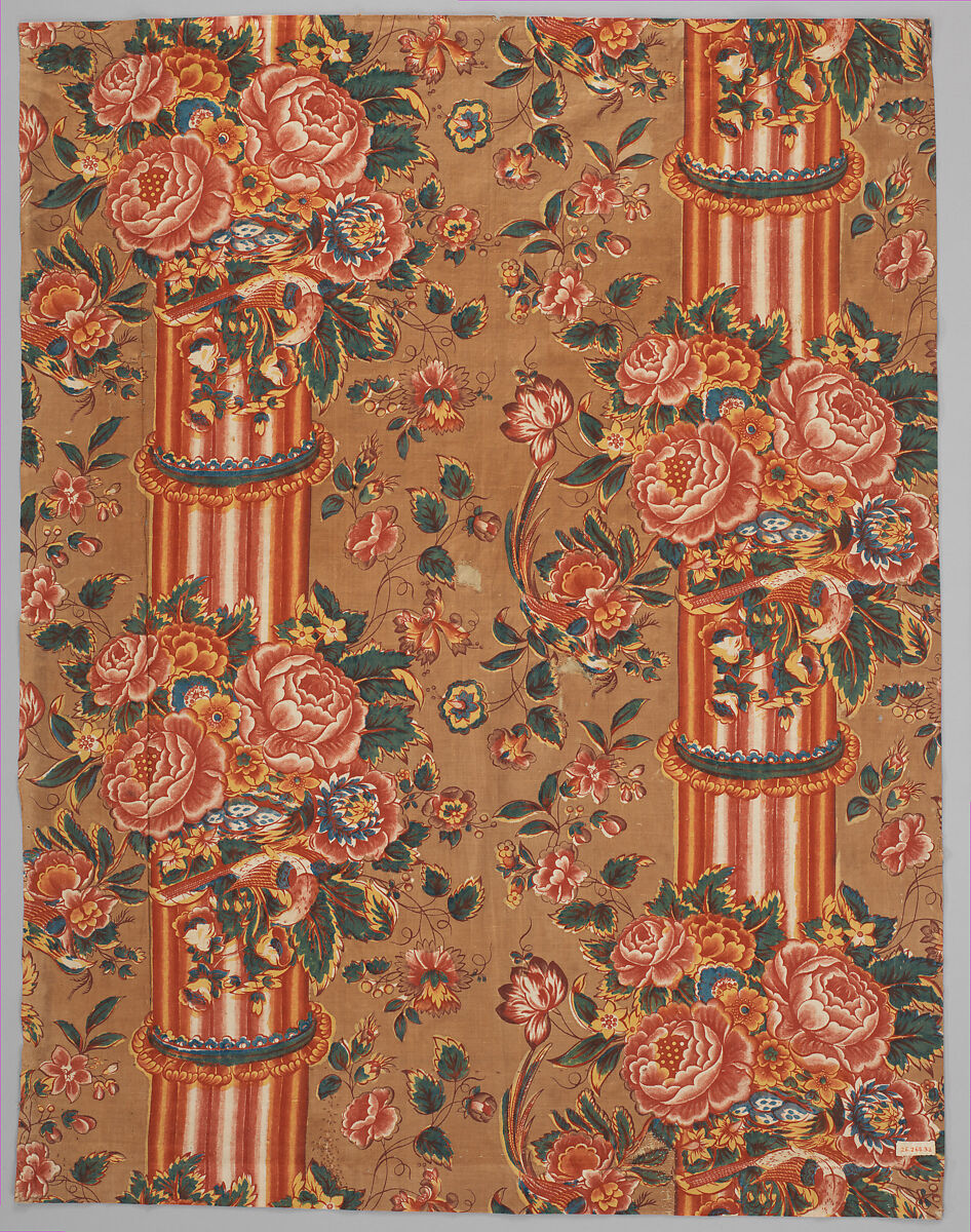 Pillar print textile, Cotton, British 