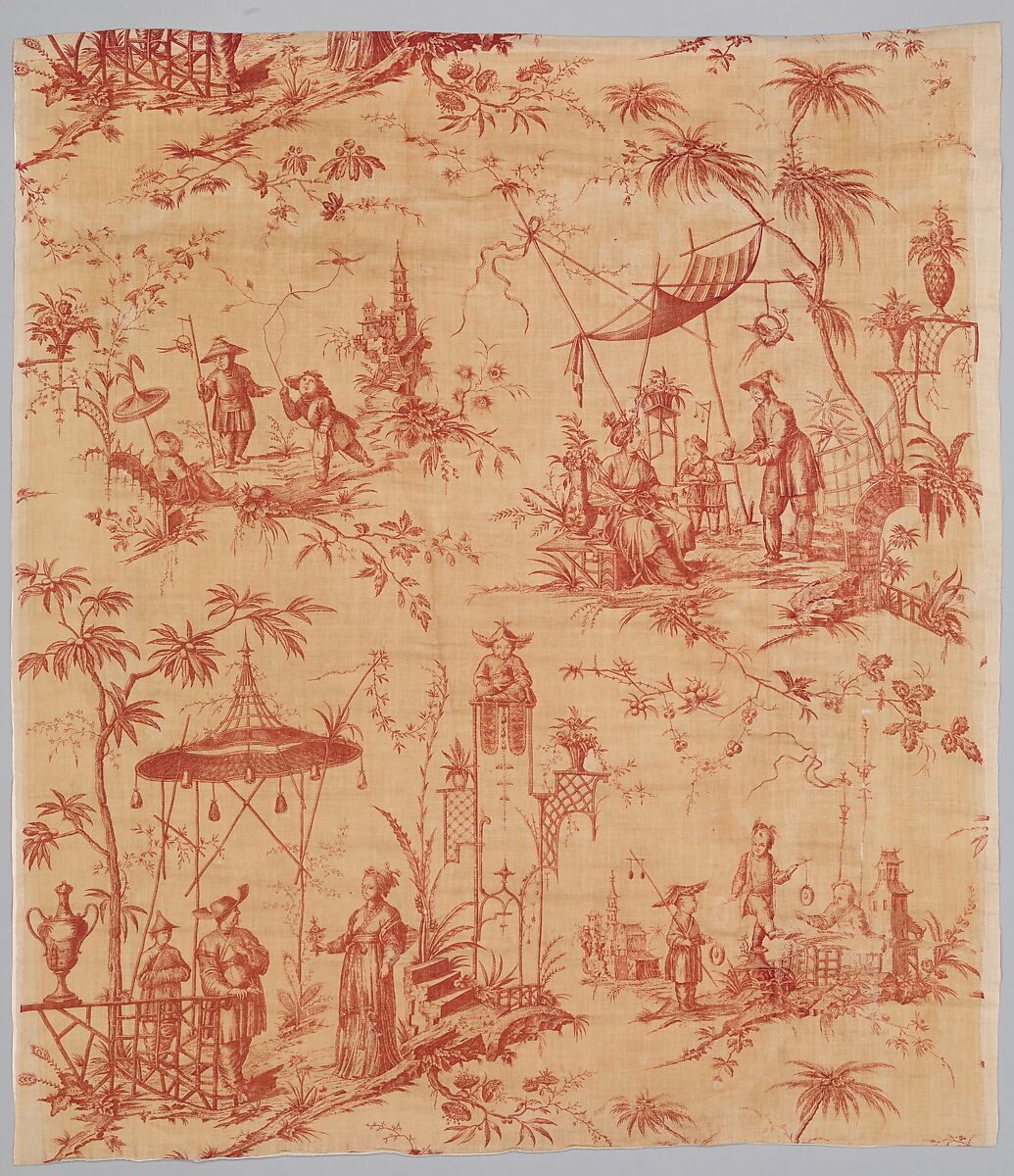 Pictorial print, Possibly Oberkampf Manufactory (French, active 1760–1843), Cotton, French, possibly Jouy-en-Josas 
