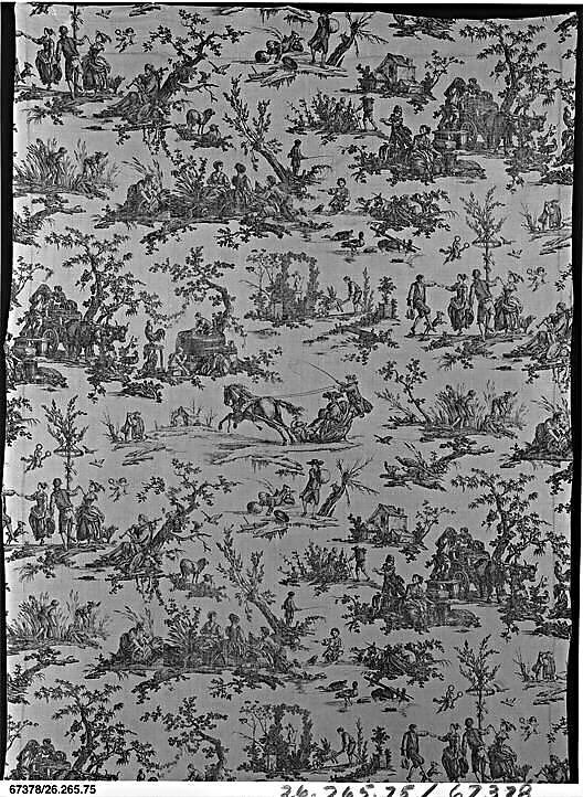 "Pleasures of the Four Seasons", Designed by Jean-Baptiste Huet I (French, Paris 1745–1811 Paris), Cotton, French, Jouy-en-Josas 