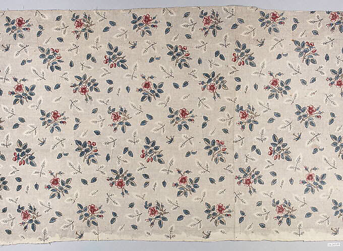 Floral print, Oberkampf Manufactory (French, active 1760–1843), Linen, French, Jouy-en-Josas 