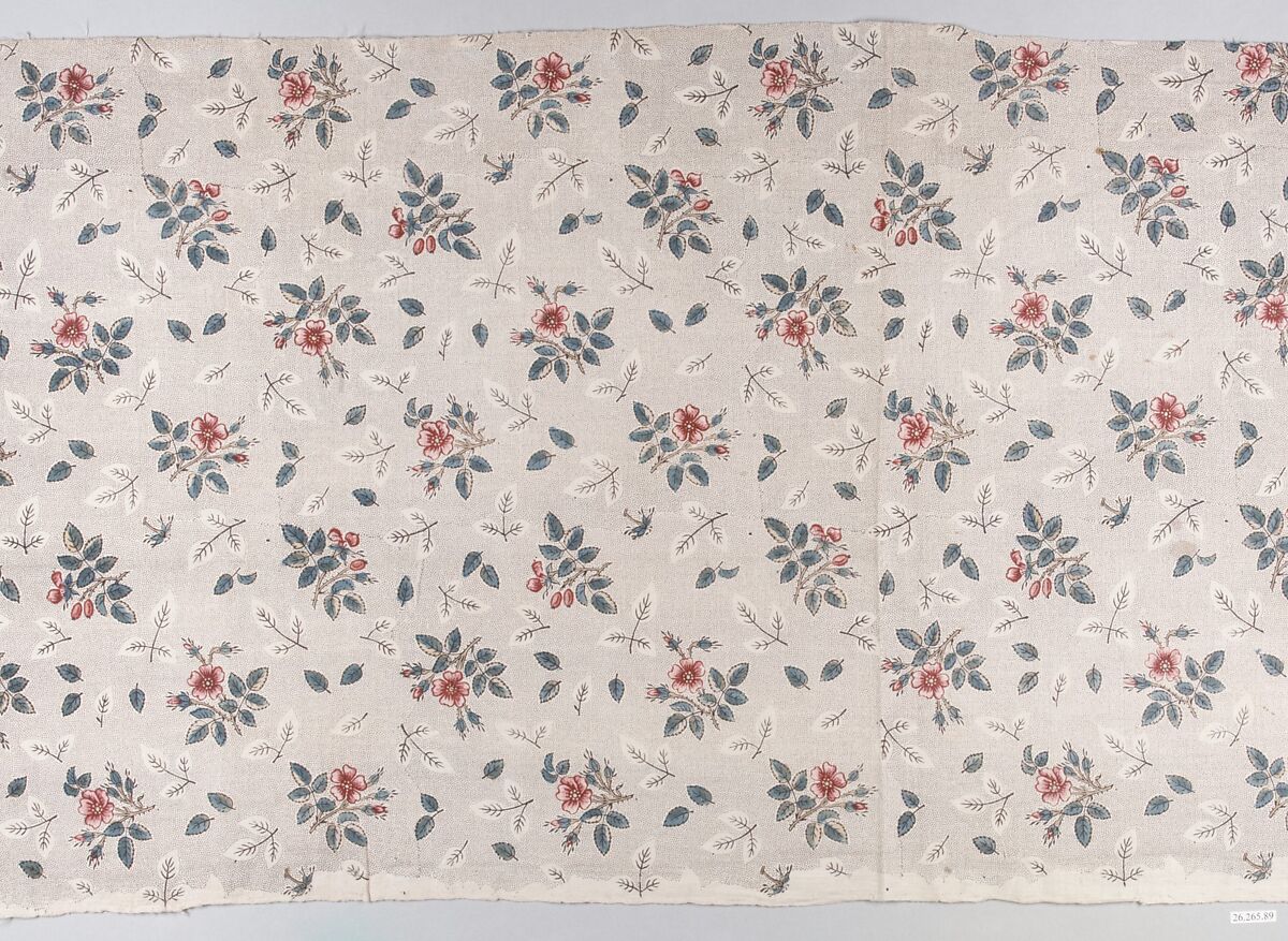 Floral print, Oberkampf Manufactory (French, active 1760–1843), Linen, French, Jouy-en-Josas