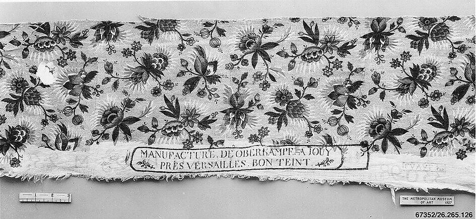 Floral print, Oberkampf Manufactory (French, active 1760–1843), Linen, French, Jouy-en-Josas 