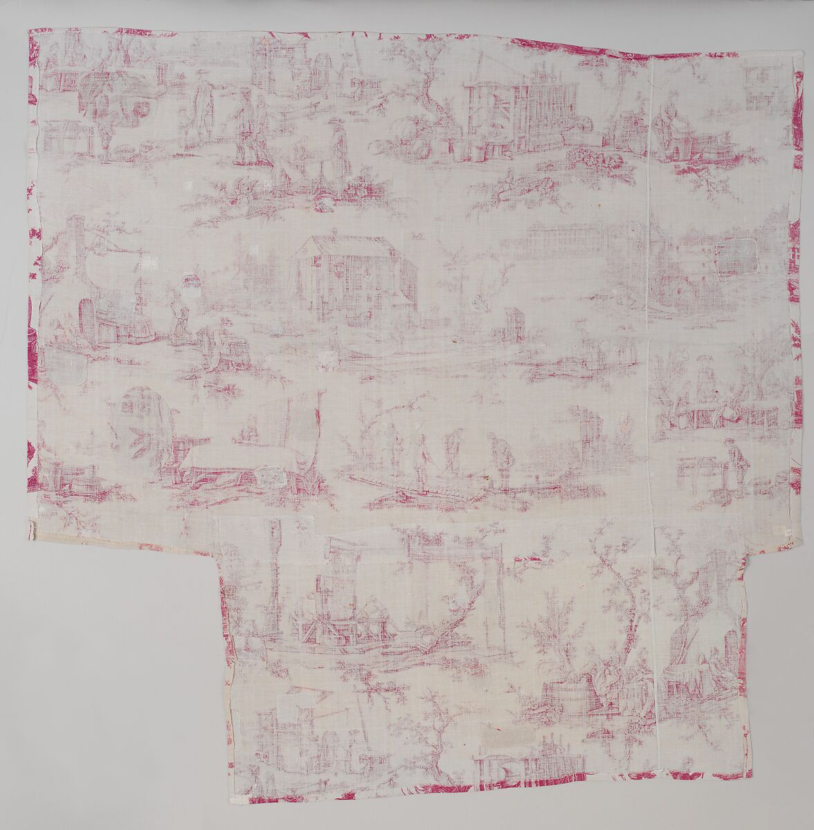 Les travaux de la manufacture, Designed by Jean-Baptiste Huet I (French, Paris 1745–1811 Paris), Linen, French, Jouy-en-Josas