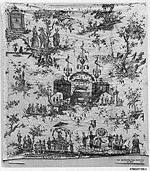 "Panurge dans l'île des lanternes", Petitpierre et Cie (French, 1790–1802), Linen, French, Nantes