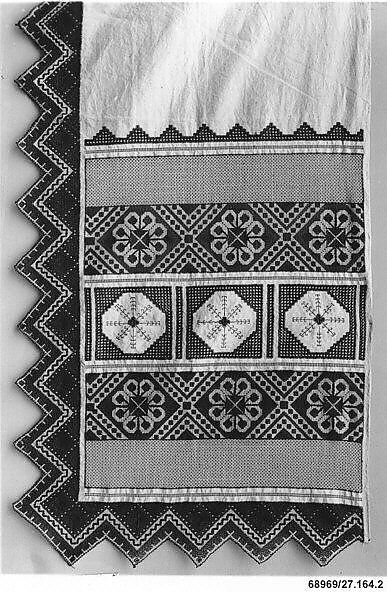 Scarf, Linen on linen, Russian 