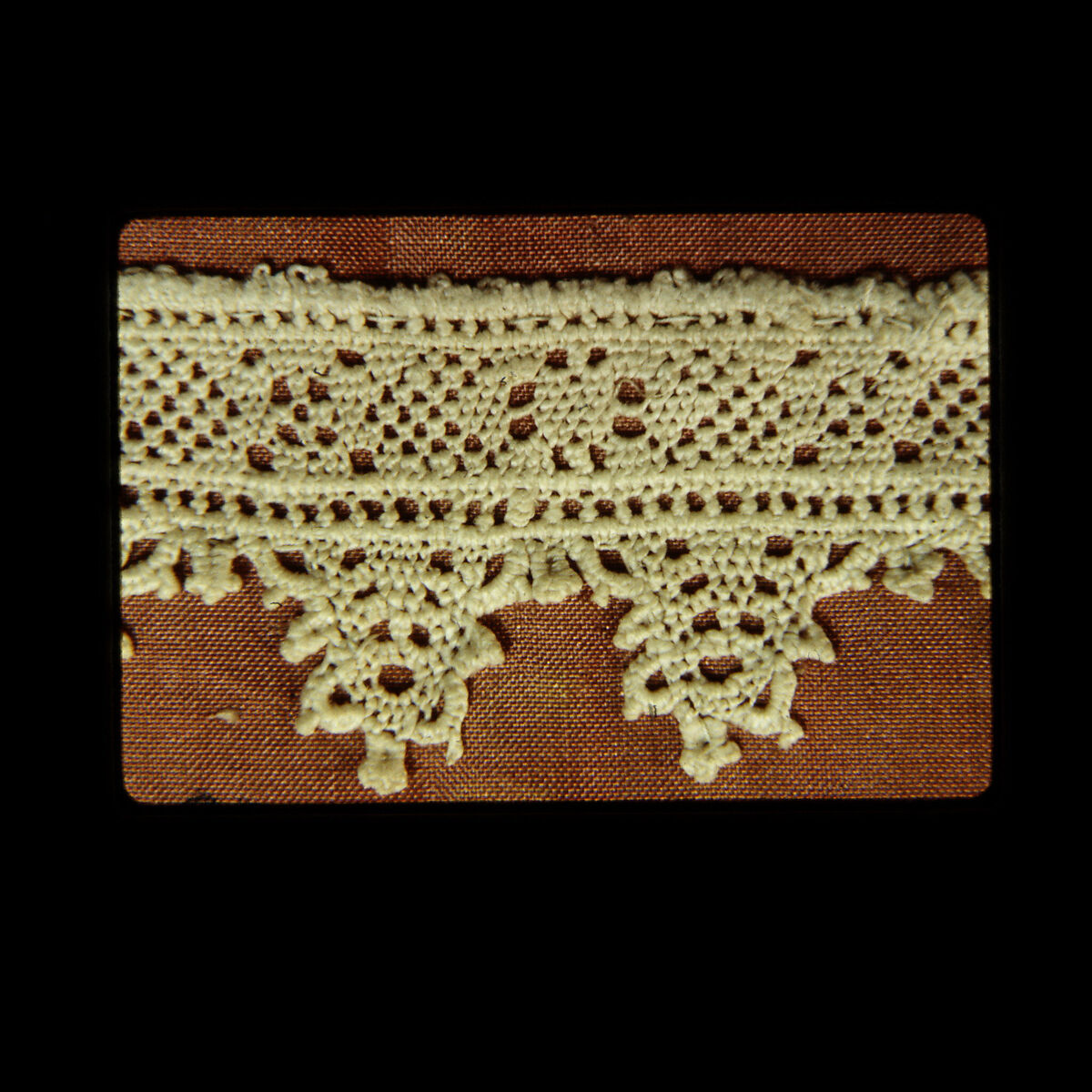 Strip, Needle lace, punto di Ragusa, linen, Italian