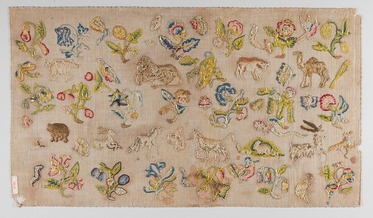 Panel, Silk on linen, British 