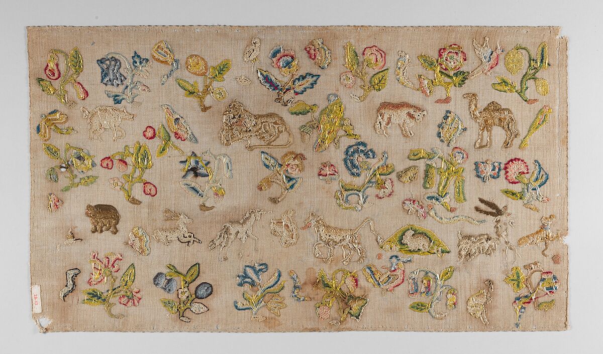Panel, Silk on linen, British