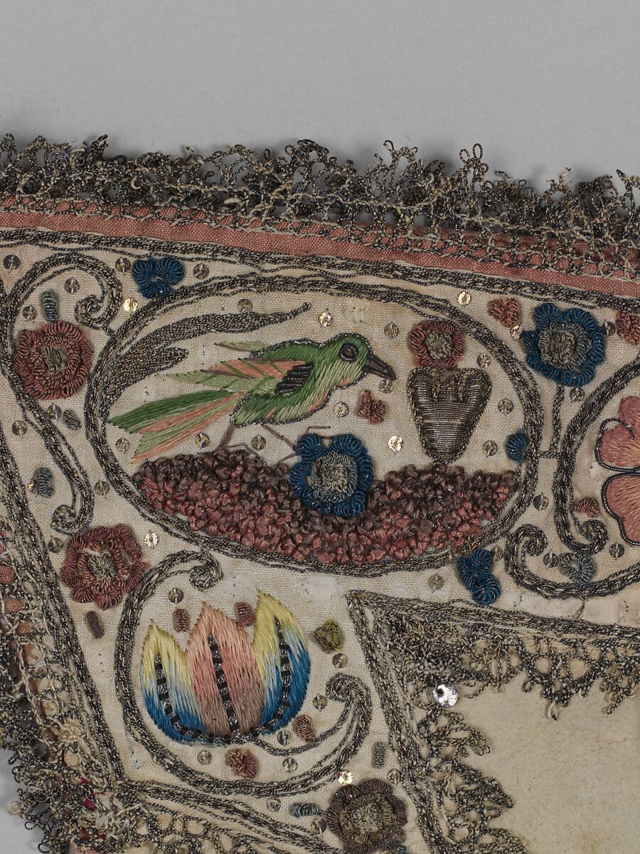 Example of 1500s polychrome embroidery