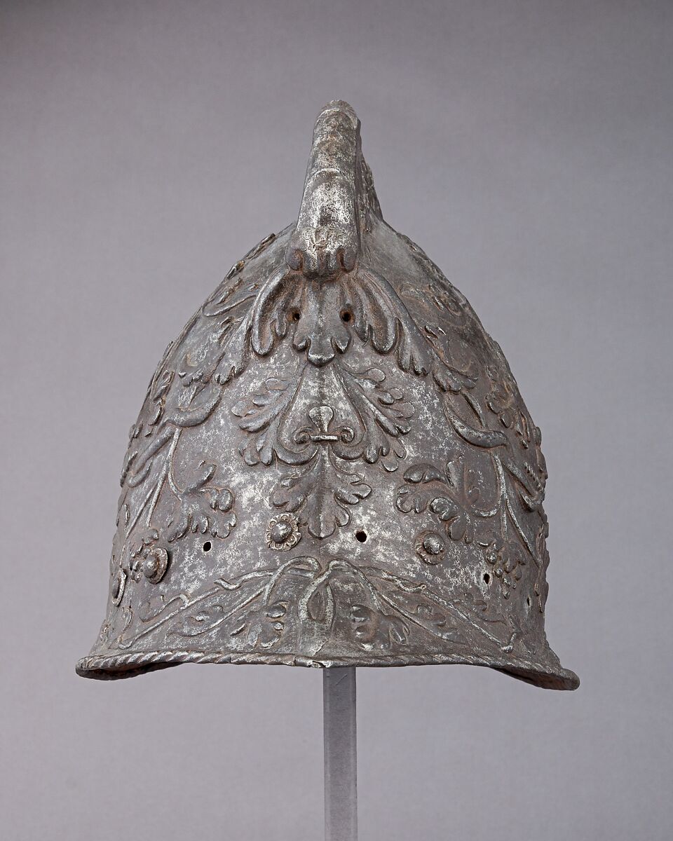 Burgonet, Steel, gold, Italian, Milan