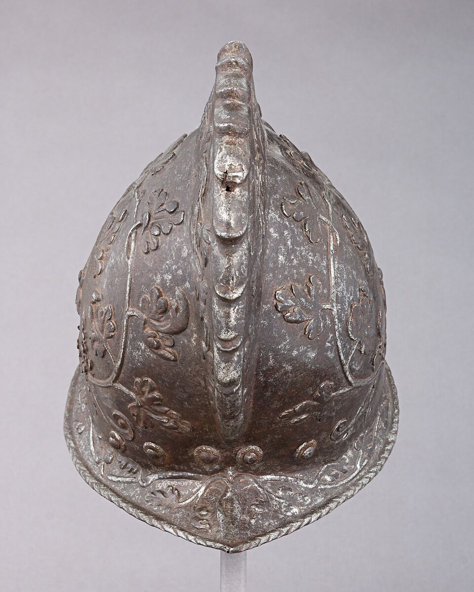 Burgonet, Steel, gold, Italian, Milan