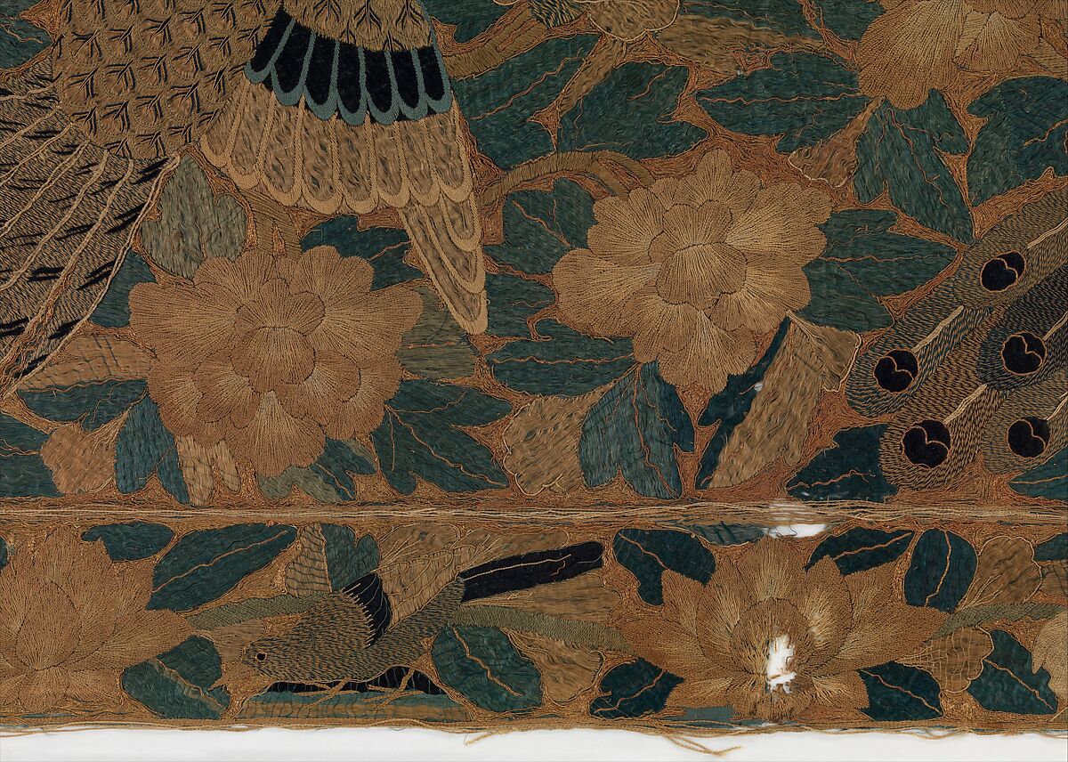 Vertical panel, Silk and metal thread, Chinese, for Portuguese market