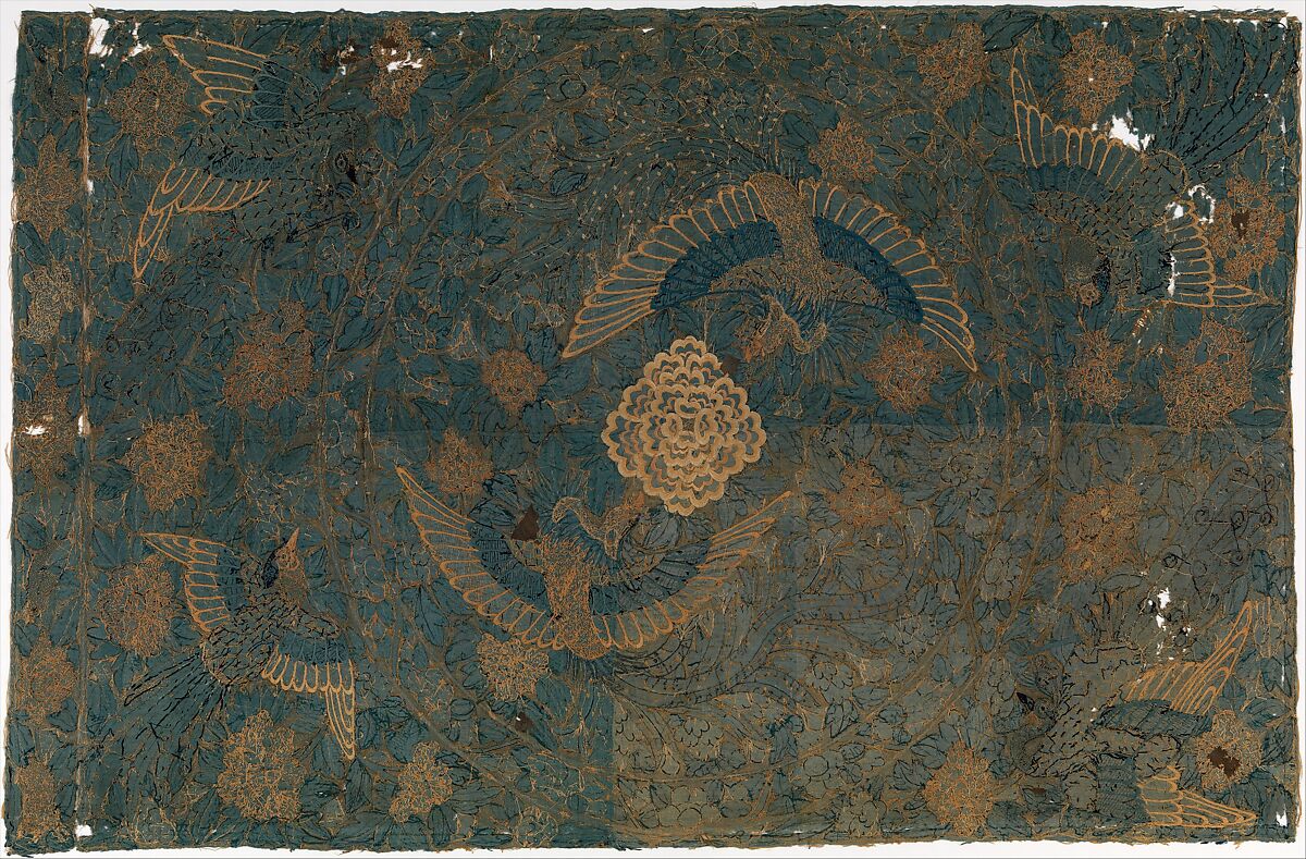 Vertical panel, Silk and metal thread, Chinese, for Portuguese market