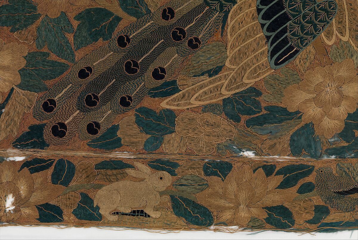 Vertical panel, Silk and metal thread, Chinese, for Portuguese market