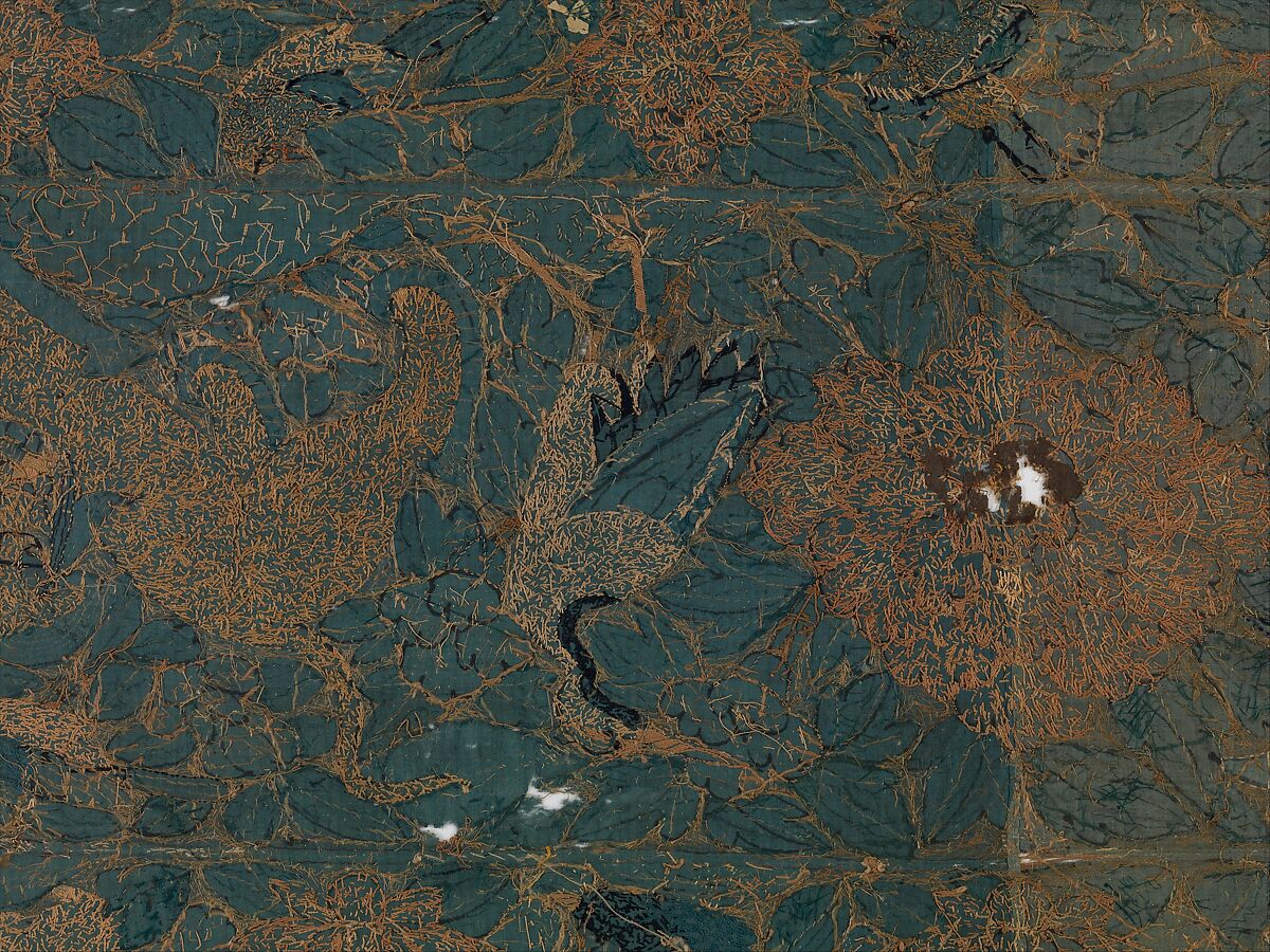 Horizontal panel, Silk and metal thread, Chinese, for Portuguese market