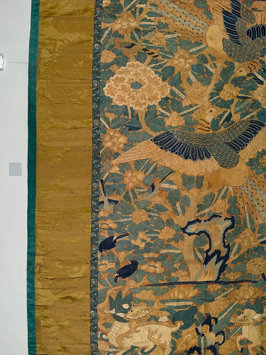 Vertical panel, Silk and metal thread, Chinese, for Portuguese market
