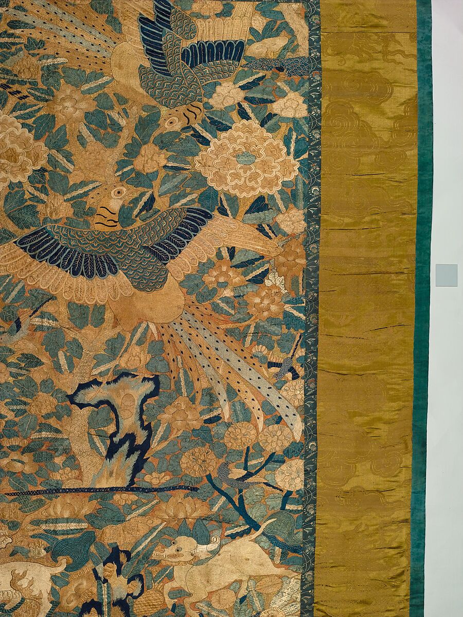 Vertical panel, Silk and metal thread, Chinese, for Portuguese market