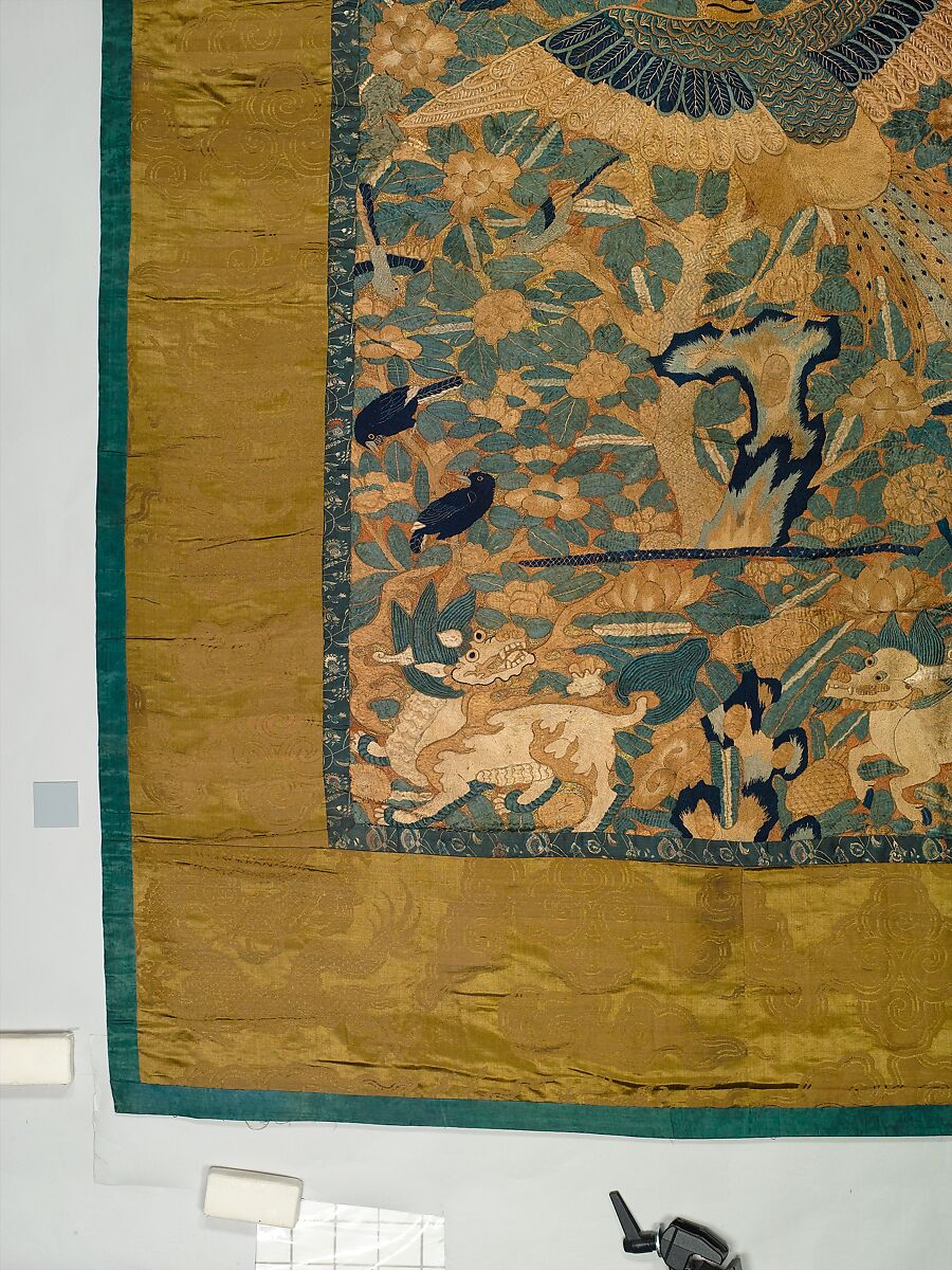 Vertical panel, Silk and metal thread, Chinese, for Portuguese market
