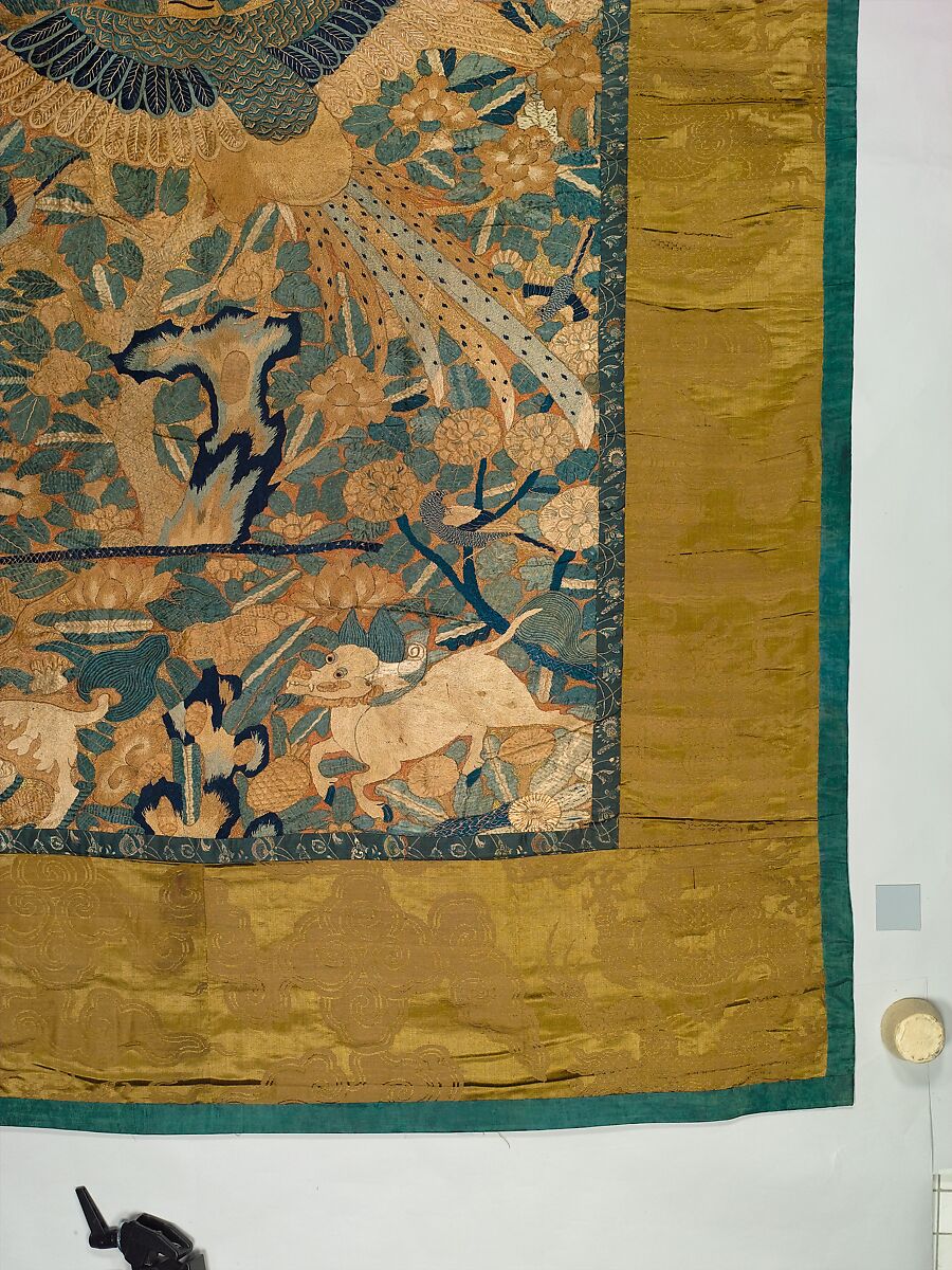 Vertical panel, Silk and metal thread, Chinese, for Portuguese market