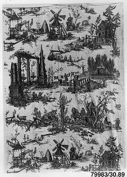 "Tomb of Rousseau", Manufactured by Petitpierre et Cie (French, 1790–1802)  , for DuPasquier, Cotton, French, Nantes