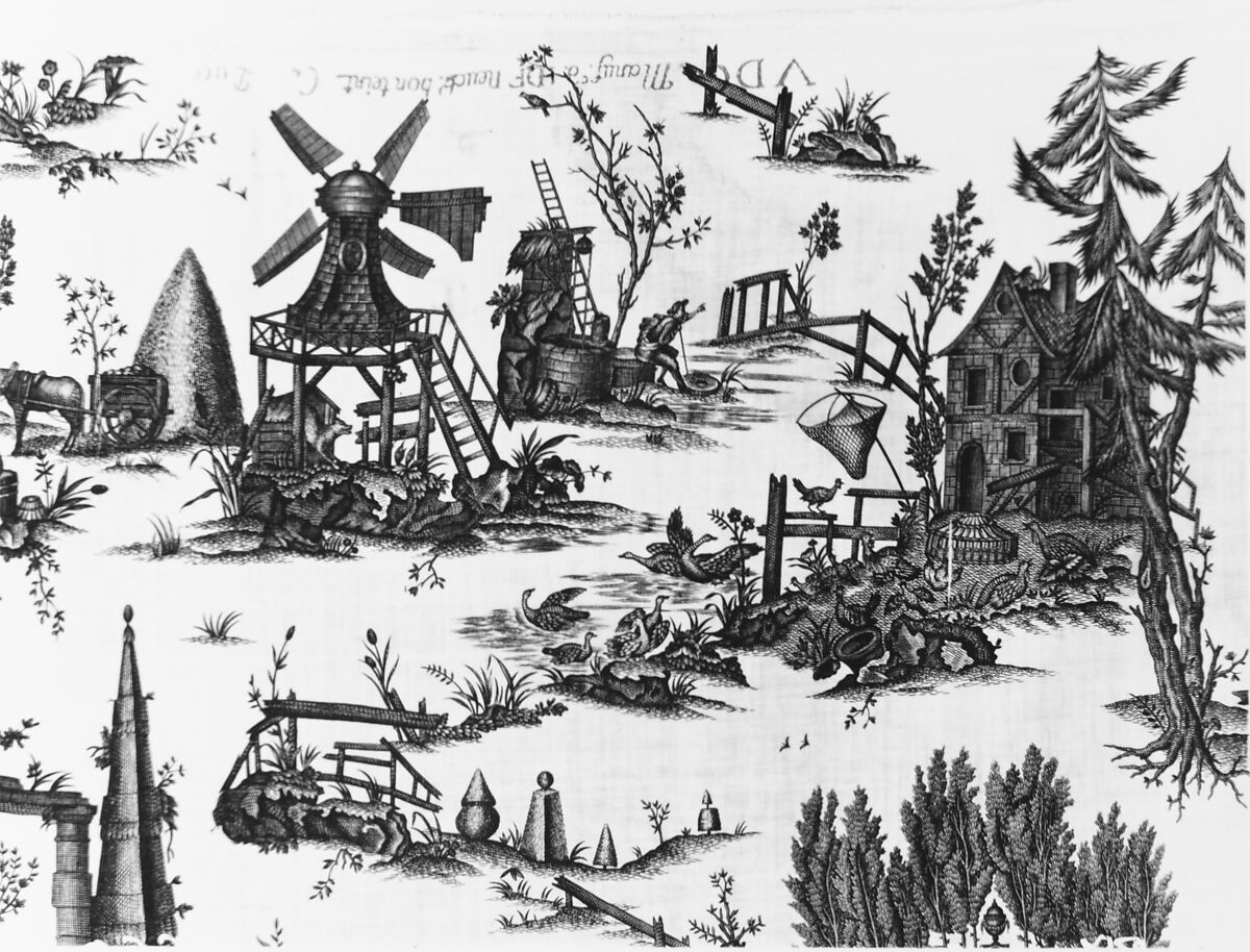 "Tomb of Rousseau", Manufactured by Petitpierre et Cie (French, 1790–1802)  , for DuPasquier, Cotton, French, Nantes