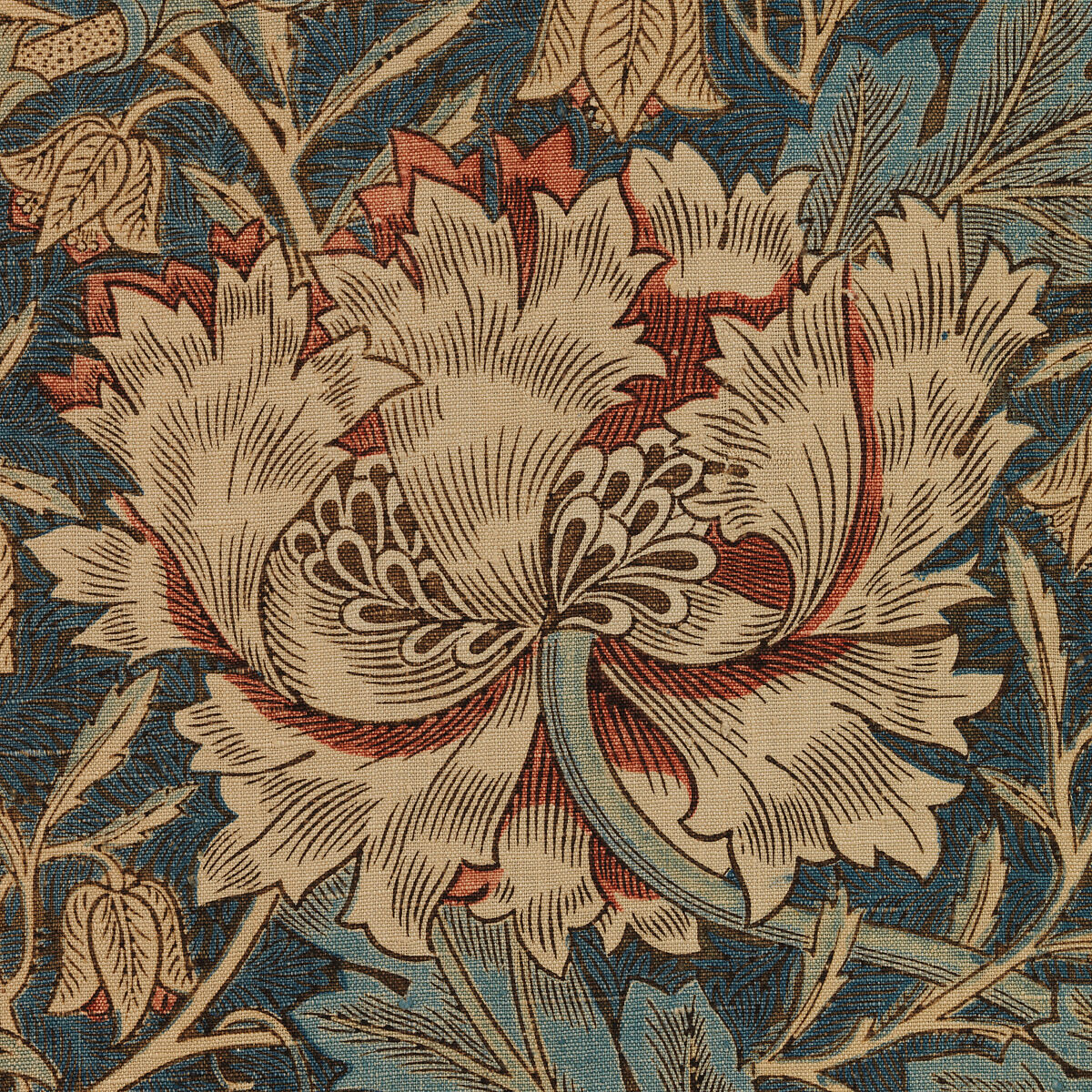Honeysuckle, Designed by William Morris (British, Walthamstow, London 1834–1896 Hammersmith, London), Linen, British