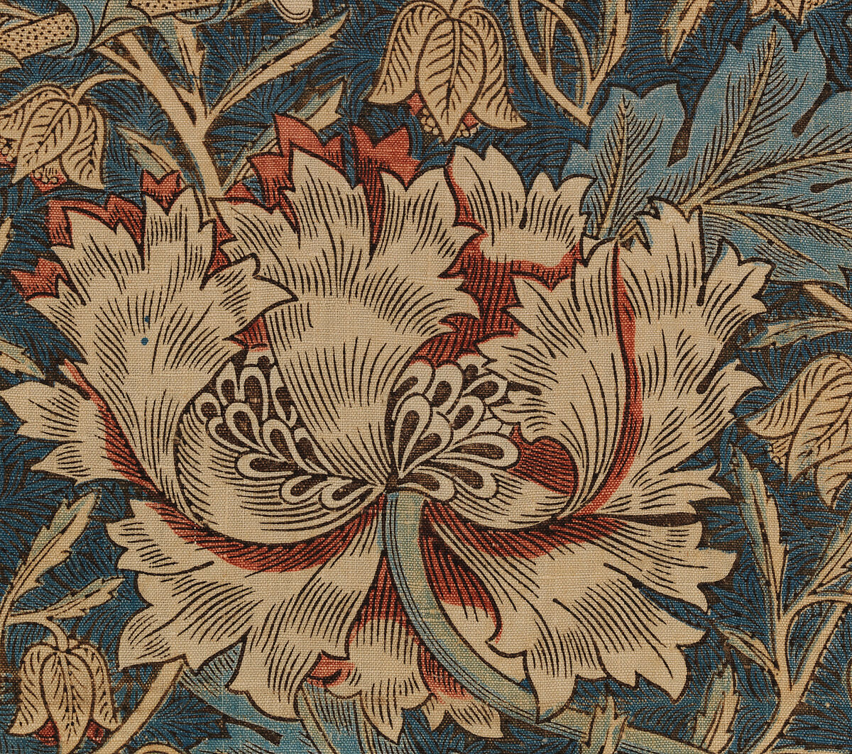 Honeysuckle, Designed by William Morris (British, Walthamstow, London 1834–1896 Hammersmith, London), Linen, British