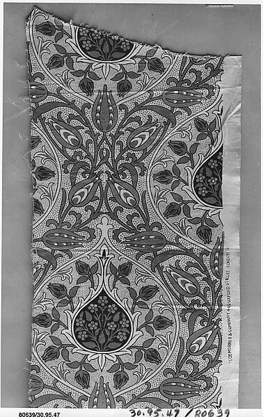 "Rosebud", John Henry Dearle (British, London 1859–1932 Purley, Surrey), Cotton, British, London