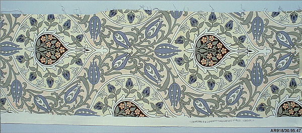 "Rosebud", John Henry Dearle (British, London 1859–1932 Purley, Surrey), Cotton, British, London