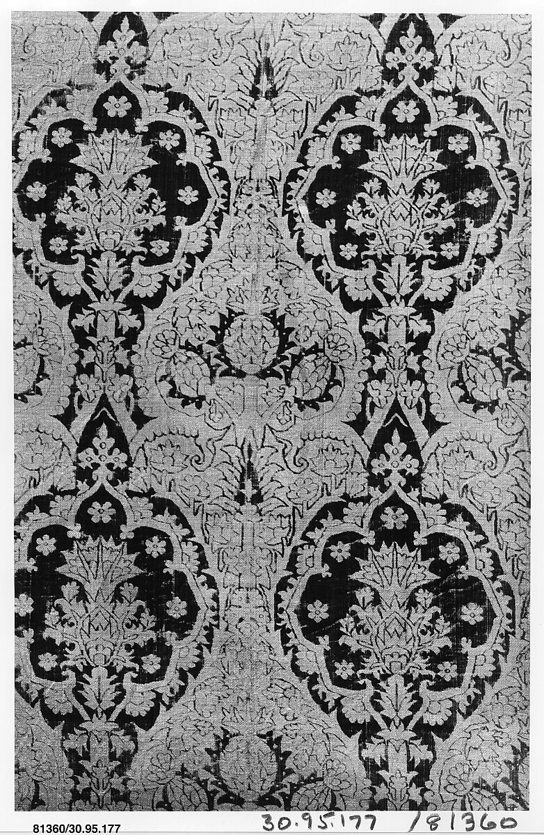 Panel, Silk and silver thread, Italian 