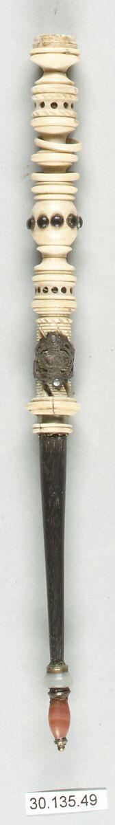 Needle sheath, Bone, wood and metal, Italian 