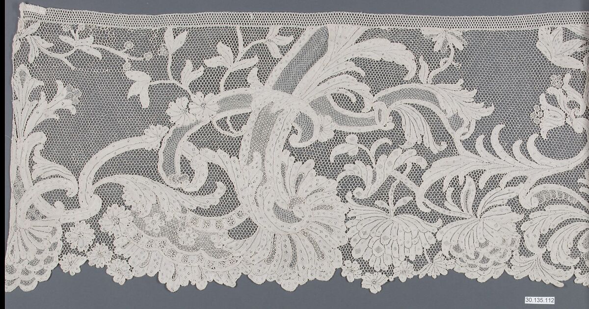 Flounce, Needle lace, French 