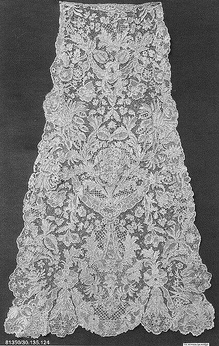 Panel, Needle lace, point d'Argentan, French 