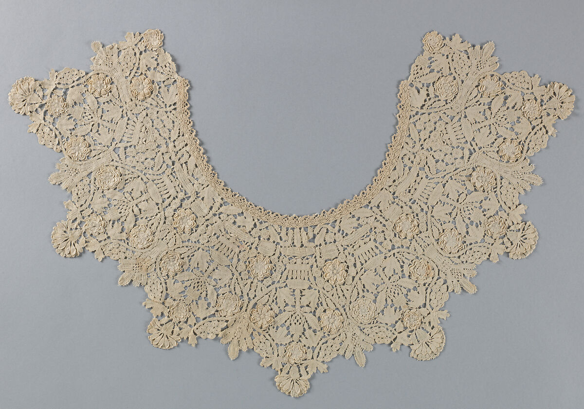 Collar, Bobbin and needle lace, Flemish or Italian 