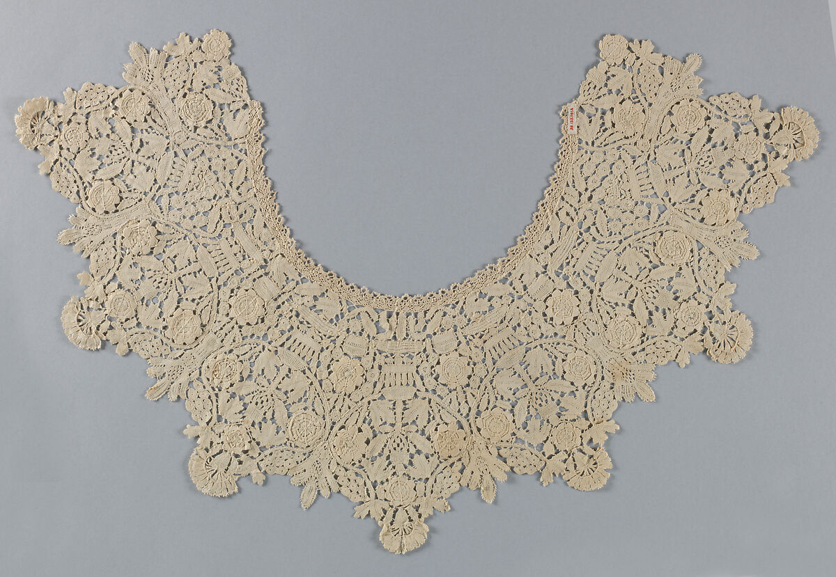 Collar, Bobbin and needle lace, Flemish or Italian