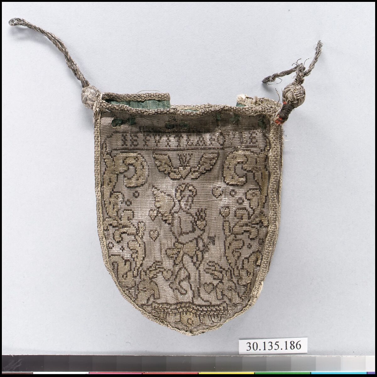 Bag, Silk and metal thread, French 
