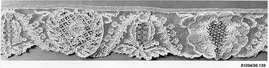 Border, Needle lace, point d’Alençon, French 