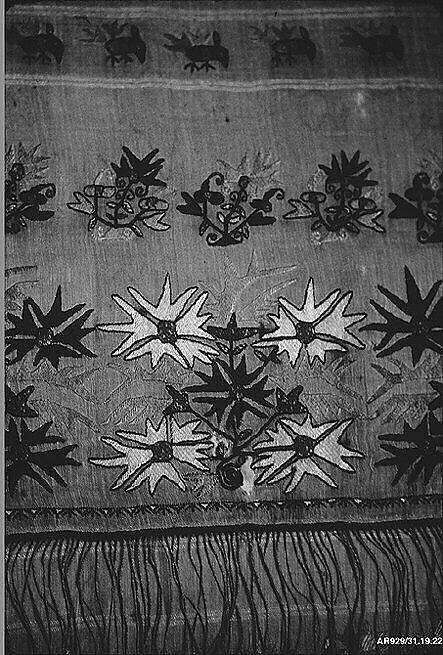 Scarf, Silk on cotton, Greek Islands, Mitylene