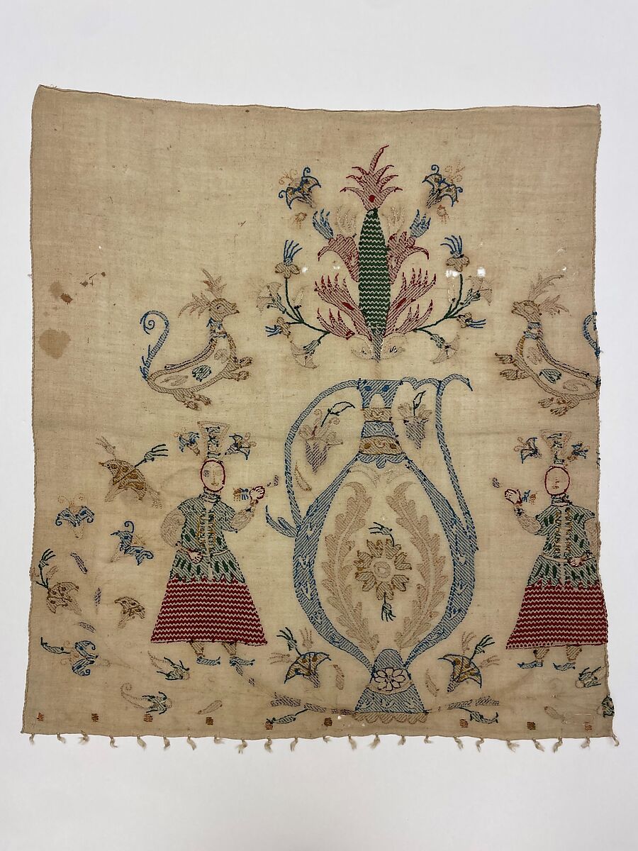 Part of a border, Silk on cotton, Greek Islands, Skyros