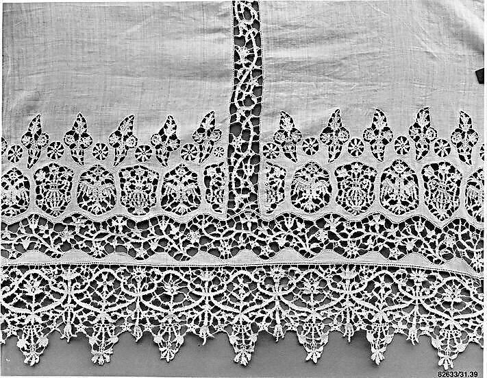 Alb, Needle lace, punto in aria, linen, Italian