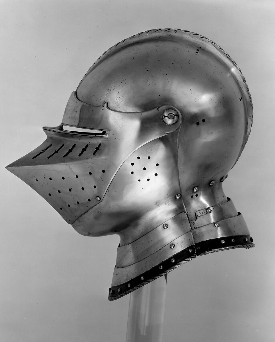 Armor, Steel, leather, German, Landshut; greaves and sabatons, German, Augsburg (?) 