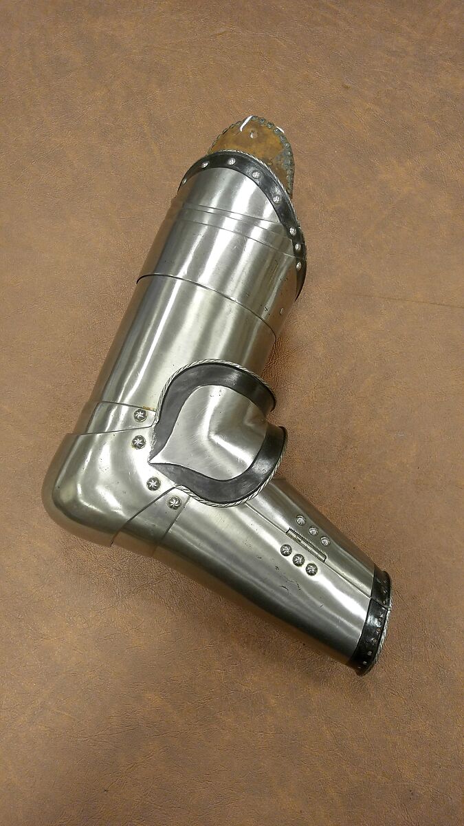 Armor, Steel, leather, German, Landshut; greaves and sabatons, German, Augsburg (?)