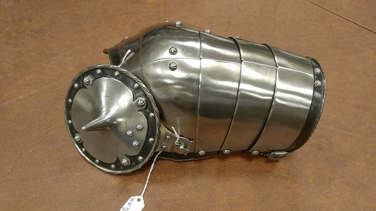 Armor, Steel, leather, German, Landshut; greaves and sabatons, German, Augsburg (?)