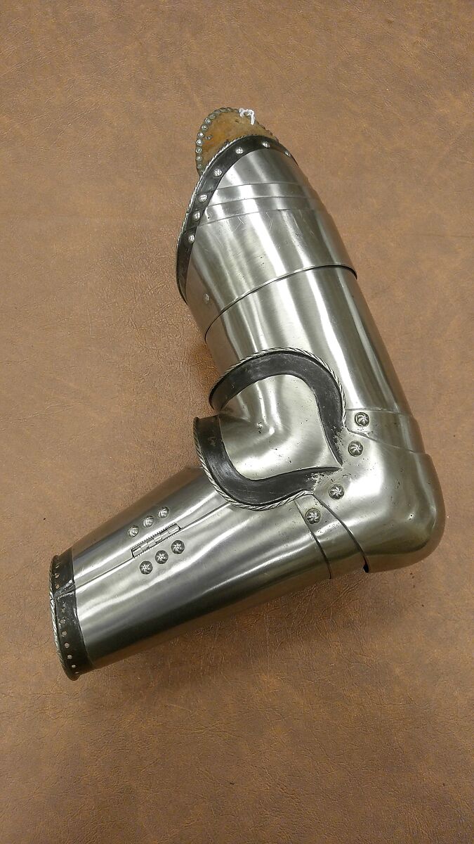 Armor, Steel, leather, German, Landshut; greaves and sabatons, German, Augsburg (?)