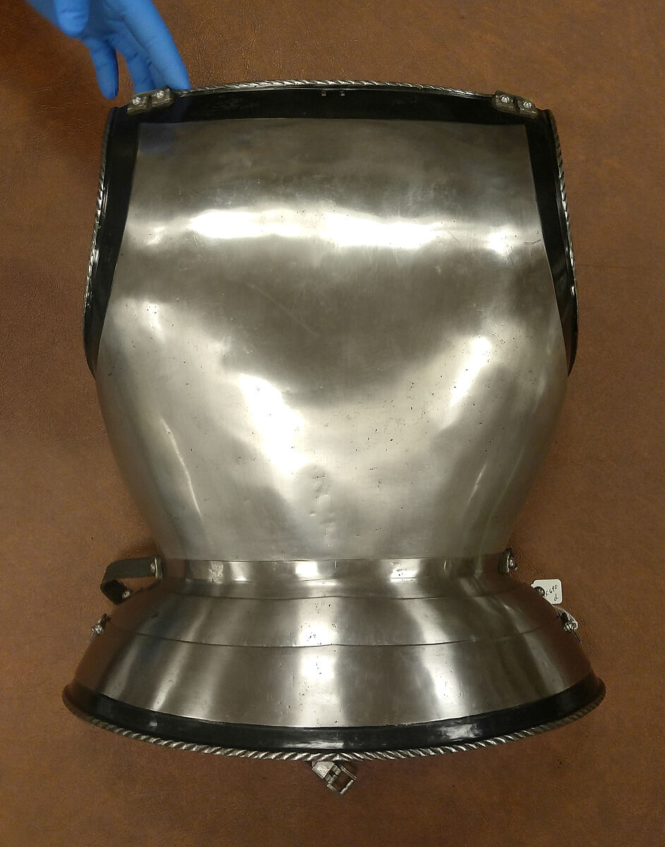 Armor, Steel, leather, German, Landshut; greaves and sabatons, German, Augsburg (?)