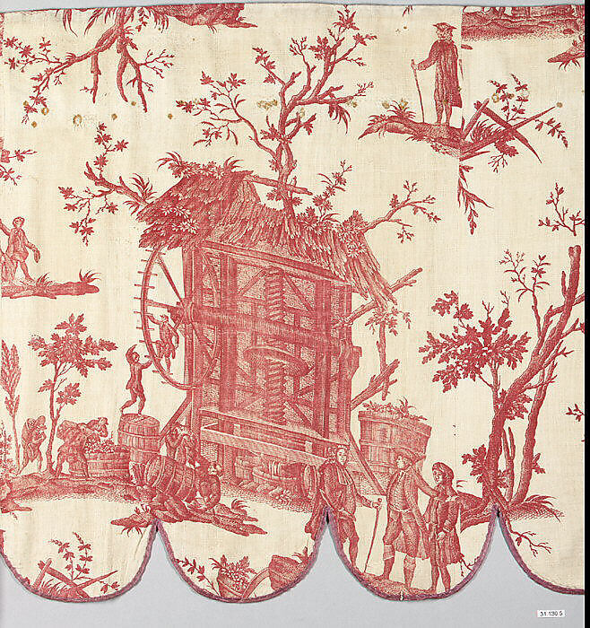 "La Maison Brulante", Petitpierre et Cie (French, 1790–1802), Cotton, French, Nantes 